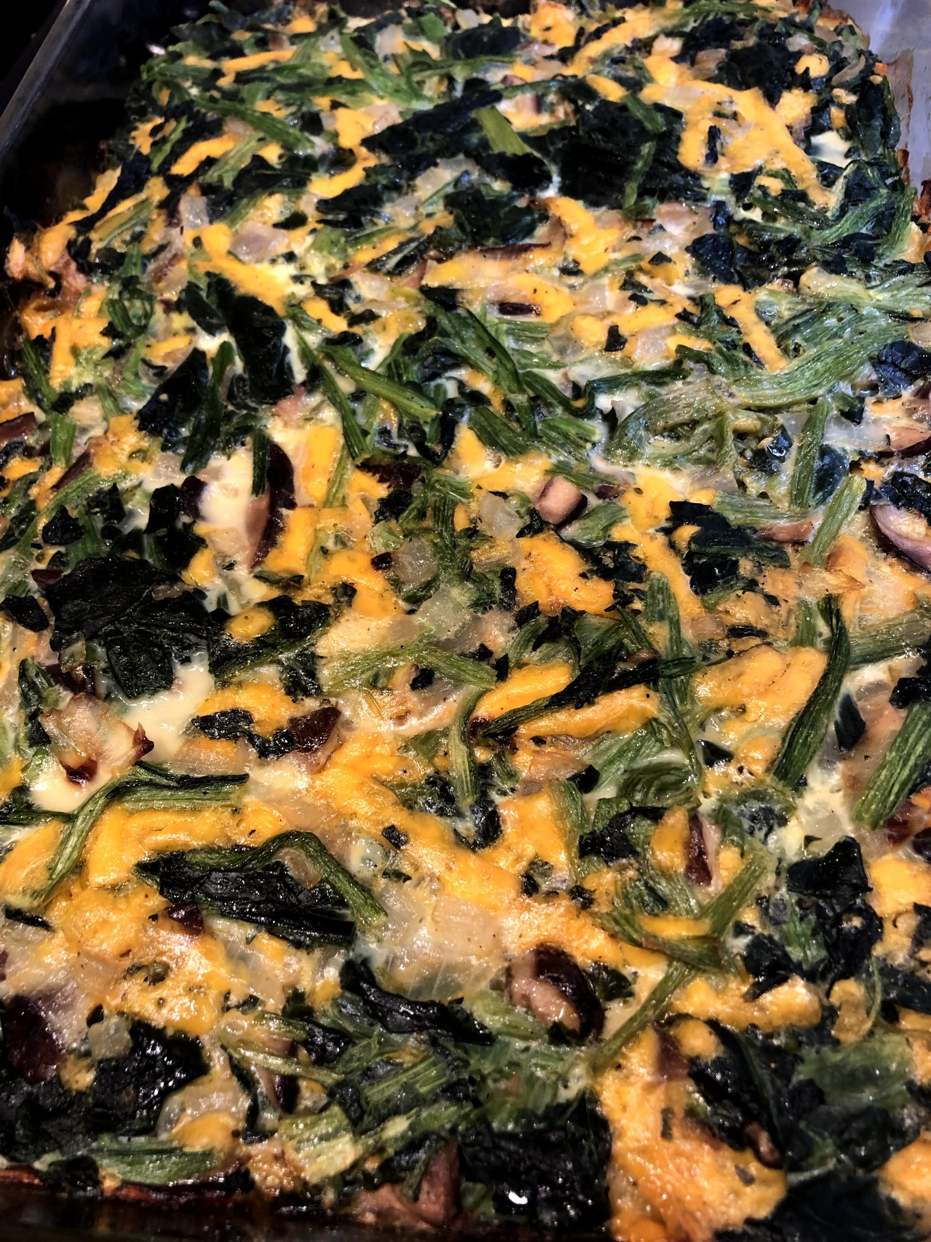Baked spinach casserole