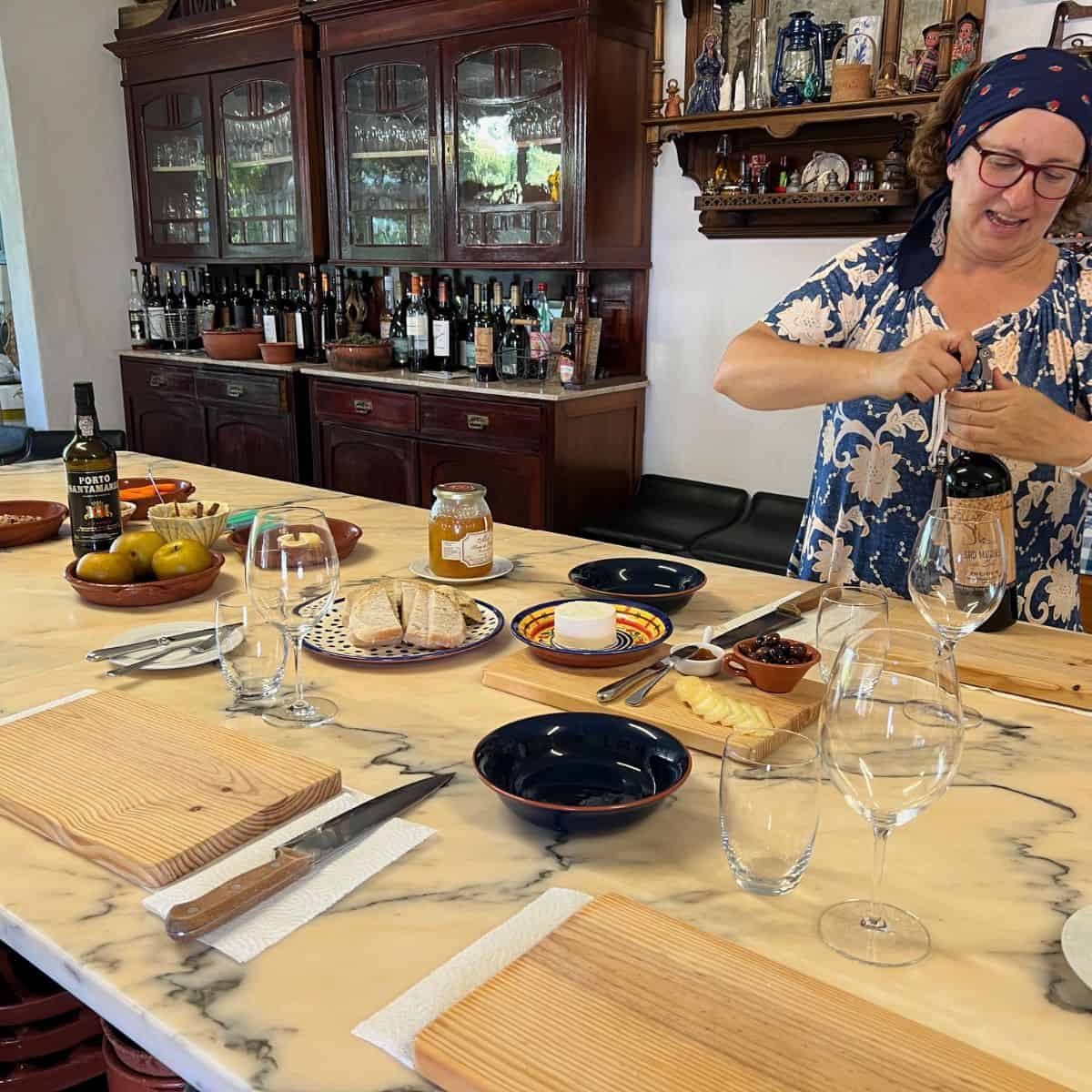 Cooking with Sophia in her home in Portugal. 