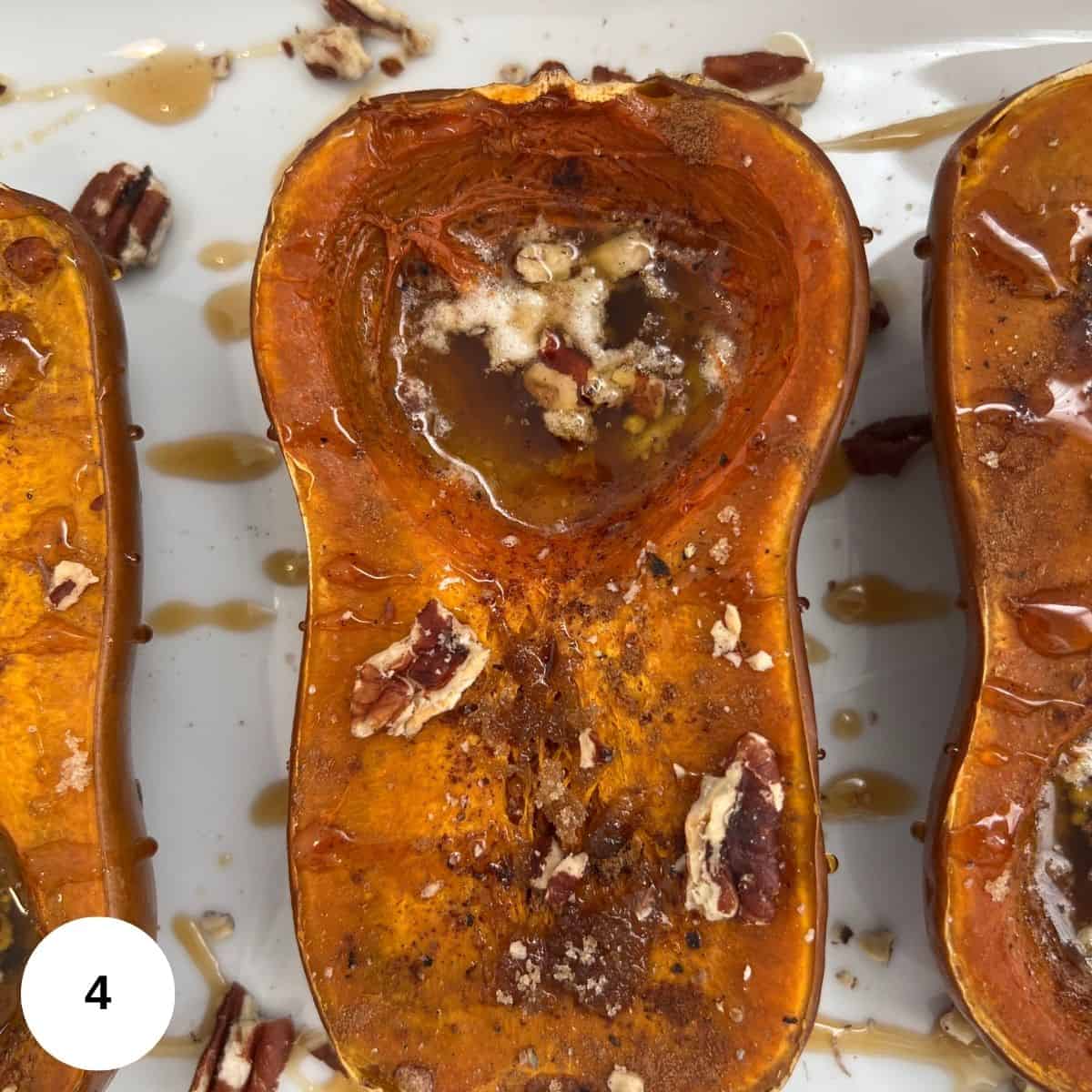 finished Roasted Honeynut Squash Recipe with Maple and Pecans