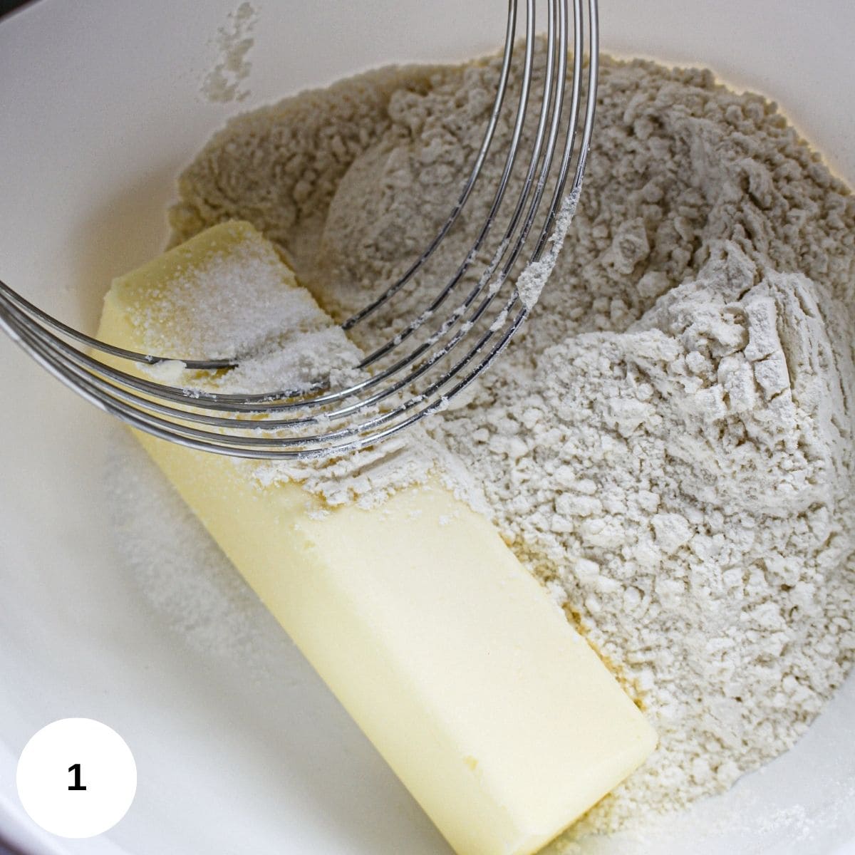 mixing the dough and cutting in the butter with a pastry cutter.