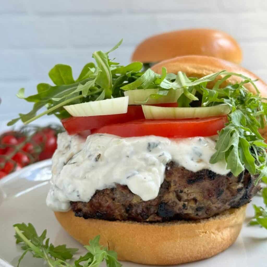 Grilled Lamb Burger - ASweetThyme.com