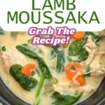 Lamb Moussaka PInterest Pin.