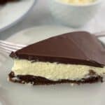 A slice of the Krembo cake on a plate with a fork.