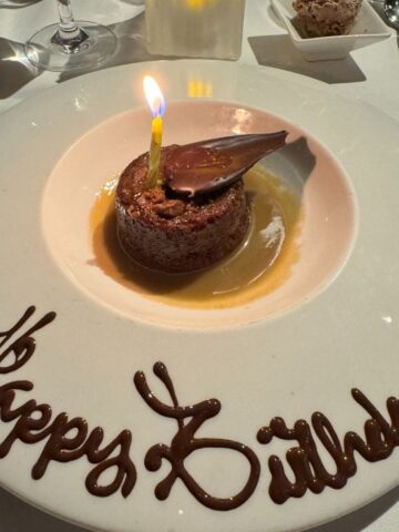 A birthday dessert.