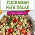 Chickpea Cucumber Feta Salad Pinterest Pin