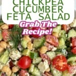 Chickpea Cucumber Feta Salad Pinterest Pin