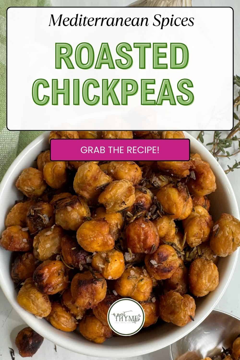 Mediterranean Roasted Chickpeas With Herbs - A Sweet Thyme