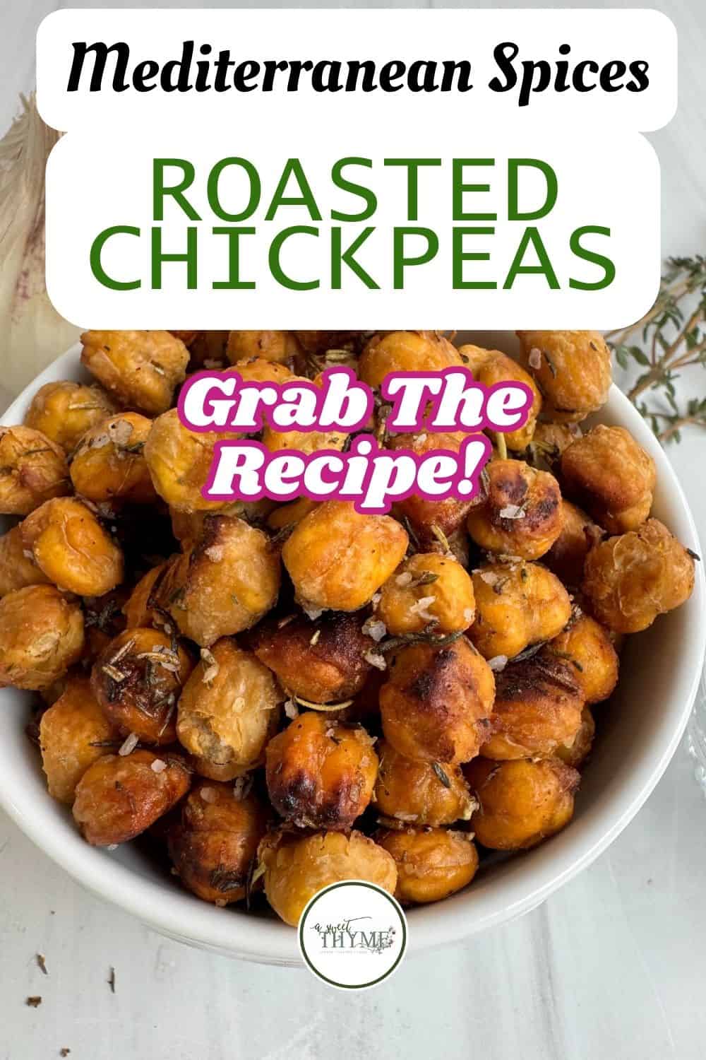 Mediterranean Roasted Chickpeas With Herbs - A Sweet Thyme