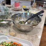 A messy kitchen after recipe testing.