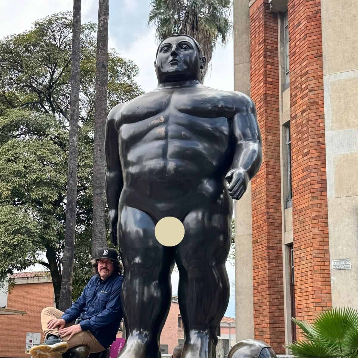 A Botero statue.