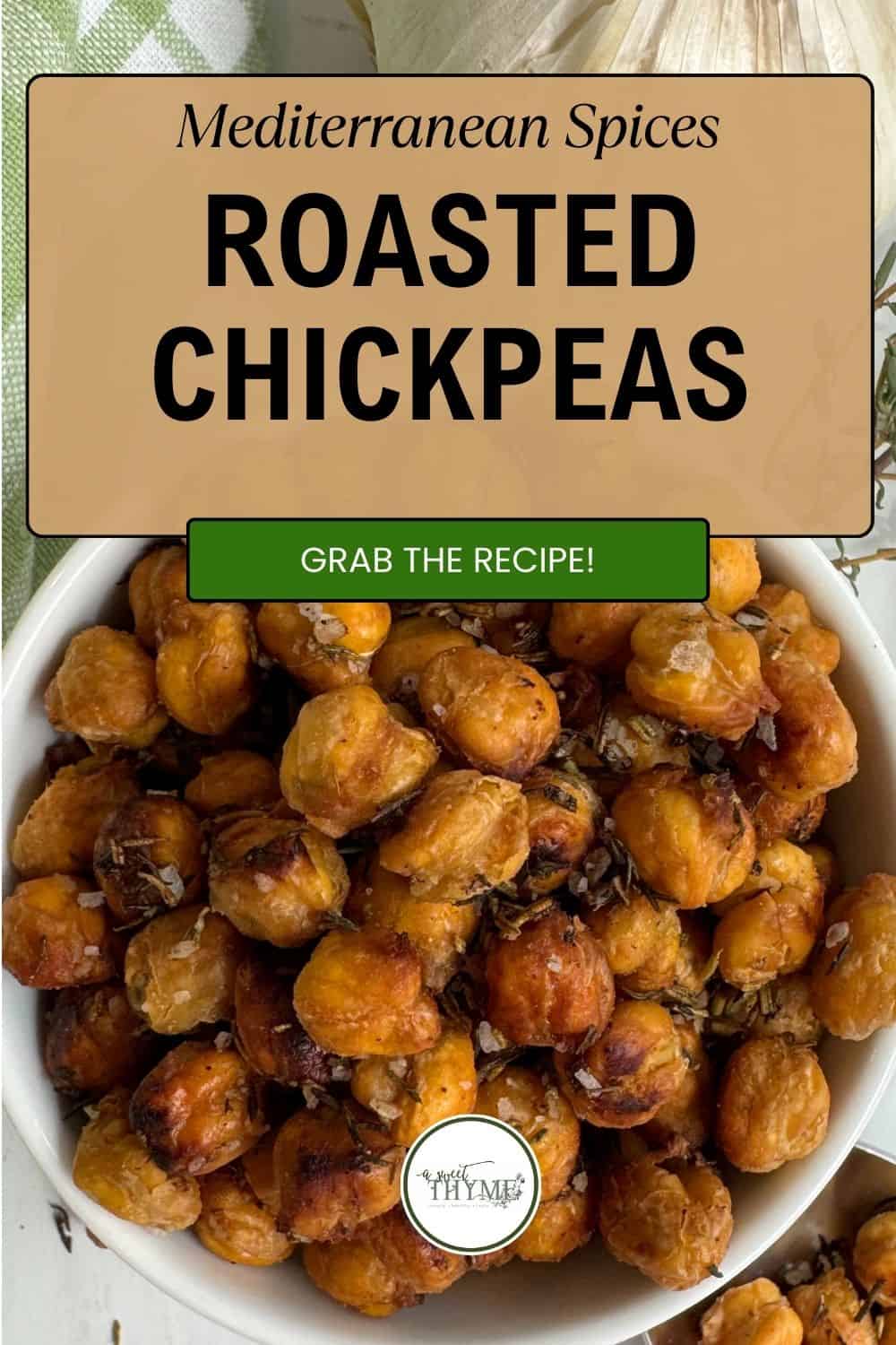 Mediterranean Roasted Chickpeas With Herbs - A Sweet Thyme