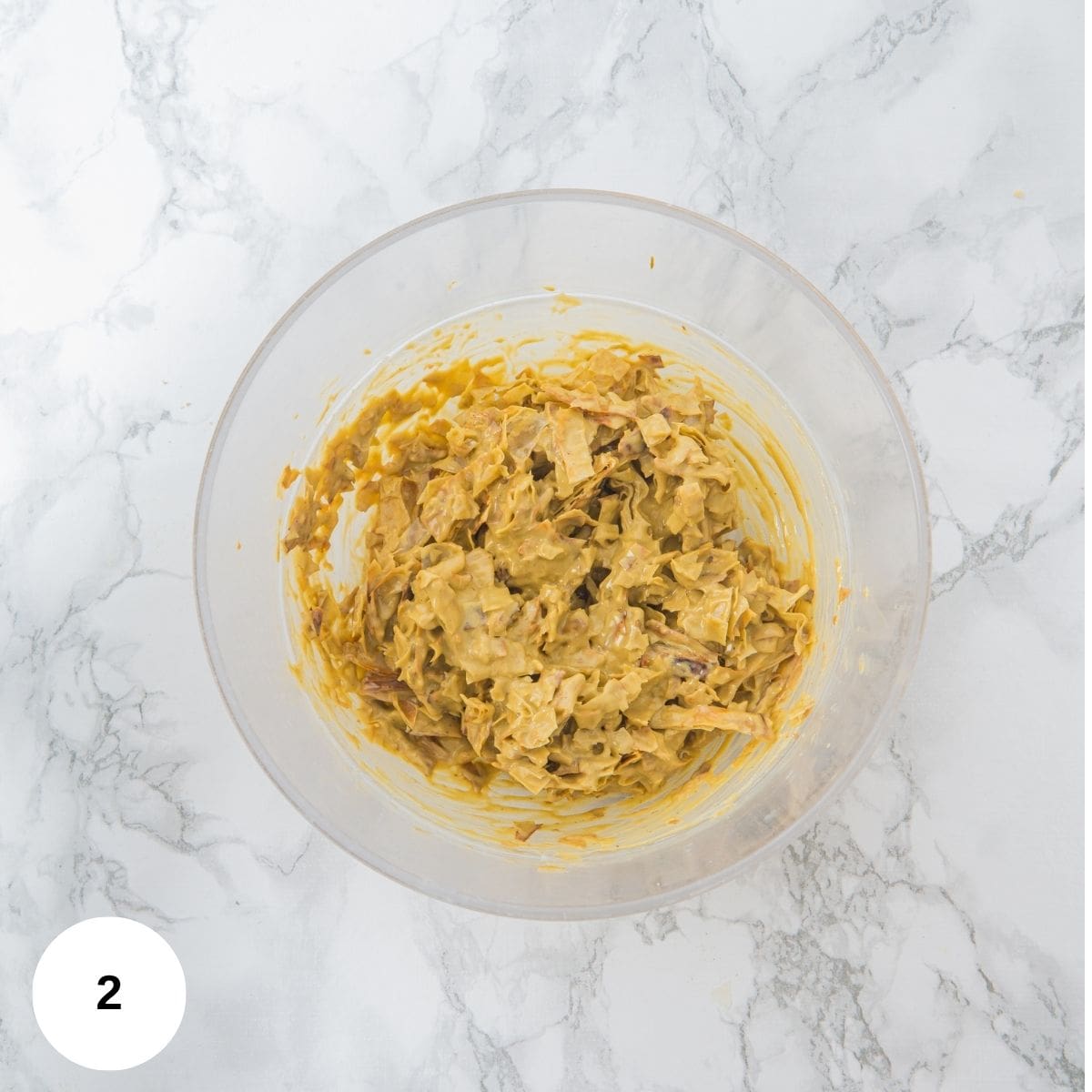 A bowl of the pistachio phyllo filling.
