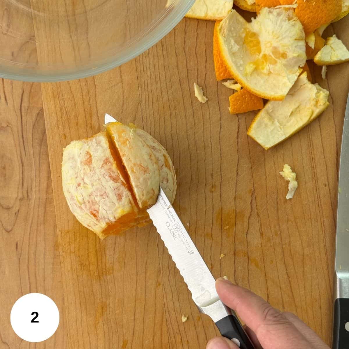 Segmenting an orange.