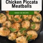 Chicken Piccata Meatballs PInterest Pin