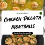 Chicken Piccata Meatballs PInterest Pin