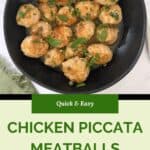 Chicken Piccata Meatballs PInterest Pin