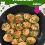 Chicken Piccata Meatballs PInterest Pin