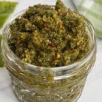 A jar of Pistachio Pesto.