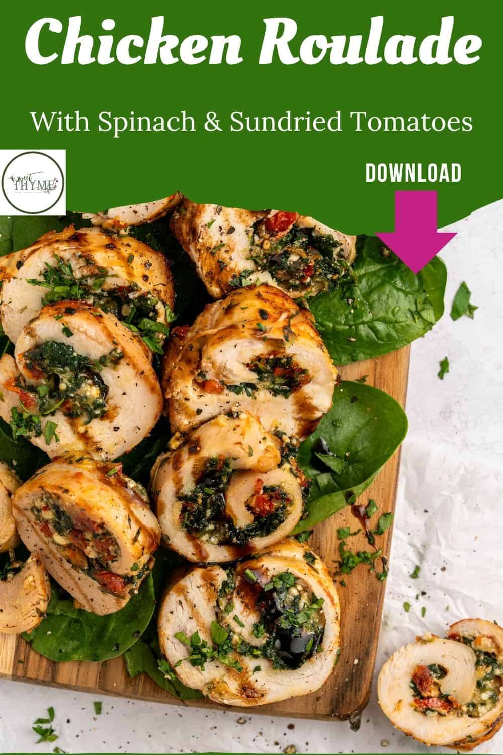 Ruolade Easy Chicken Roulade With Spinach & Sundried Tomatoes (GF) - A Sweet Thyme