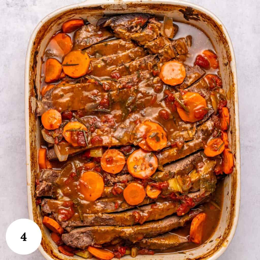 Oven Roasted Brisket with Red Wine and Onions - A Sweet Thyme